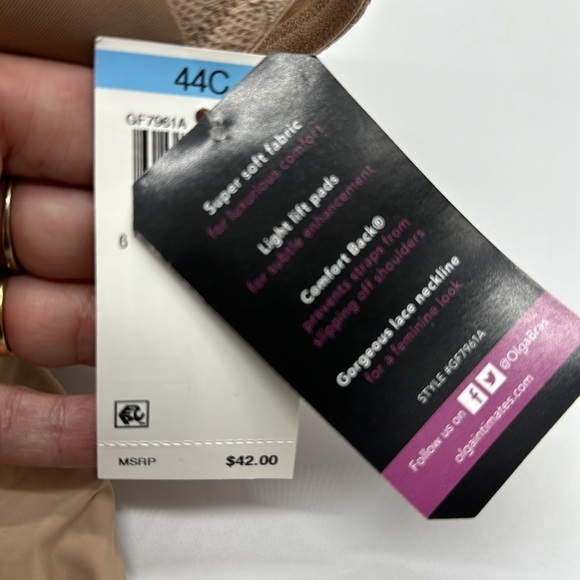 Olga NWT Tan Lace Bra Size 44C - Picture 9 of 10